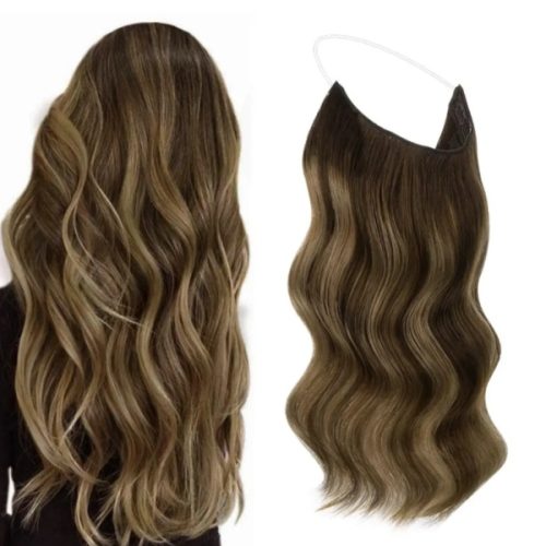 Double Drawn Cuticle Aligned Halo Hair Extensions For Woman