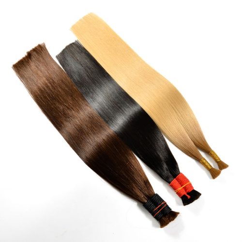 No Weft Raw Hair Bulk Silky Straight 100% Human Bulk Hair