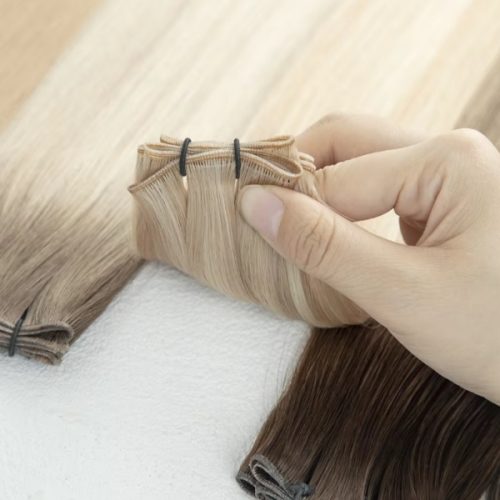 Double Drawn Machine Tied Weft European Human Hair Genius Weft