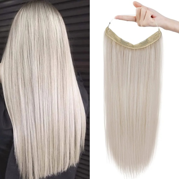 Easy-wearing One Piece Clip in Weft Double Drawn Halo Hair Extension