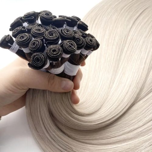 Hand Tied Weft Russian Remy Hair Extension Straight Style