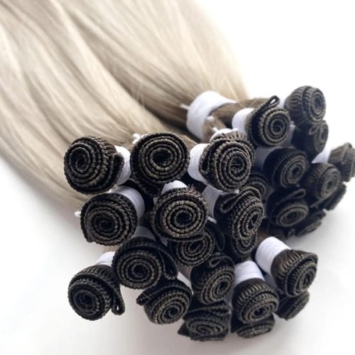 Hand Tied Weft Russian Remy Hair Extension Straight Style