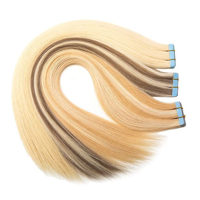 Wholesale Double Drawn Cuticle Aligned Virgin Natural Tape in Hair Extension