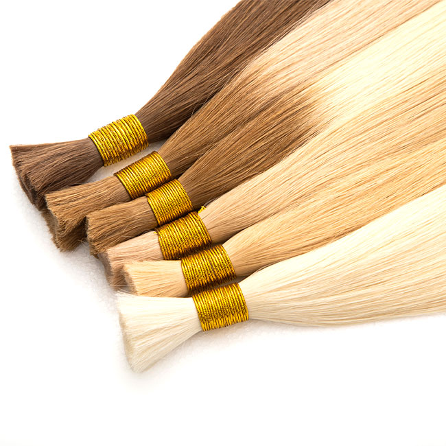 Double Drawn Natural Russian Raw Bulk Human Hairs