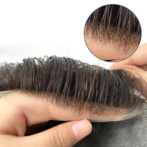 0.06mm Thin Skin Men's toupee Natural hair wigs for men