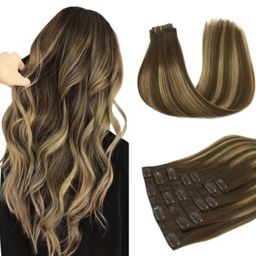 Clip-In Hair Extensions Salon Quality for Women Invisible Seamless Machine Double Weft