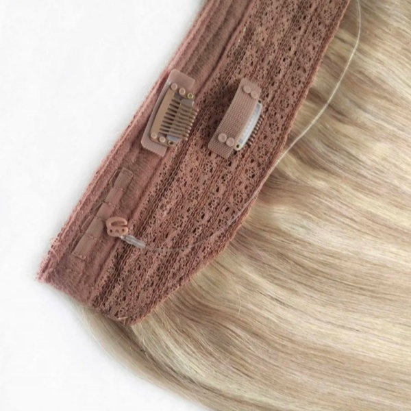 Double Drawn Natural Real Remi Halo Human Hair Extensions