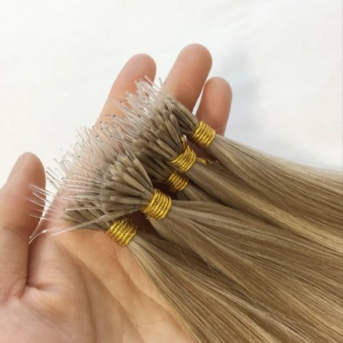 Silicone Micro Plastic Nano Ring Beads highlight Human Hair Extensions