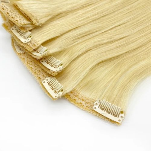 100% Human Hair Blonde Clip In Hair Extensions For White Women