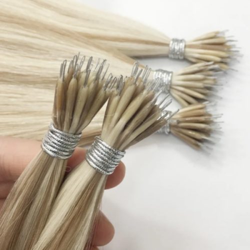 Iron Wire Mental Silicone Lined Nano Remy Human Hair Extensions