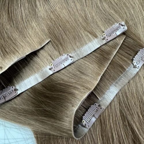 Invisible Clip In Hair Seamless Pu Skin Weft Hair Extensions