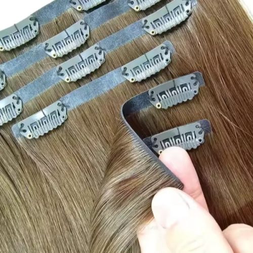 Seamless Invisible Clip-In Raw Straight Virgin clip in extension