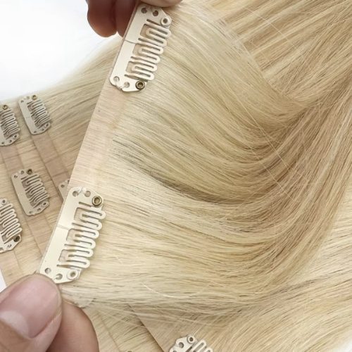 Wholesale Price Real Remy Human Hair Skin Weft Invisible Clip Hair Extensions