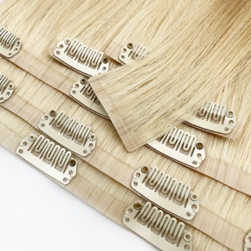 Wholesale Price Real Remy Human Hair Skin Weft Invisible Clip Hair Extensions