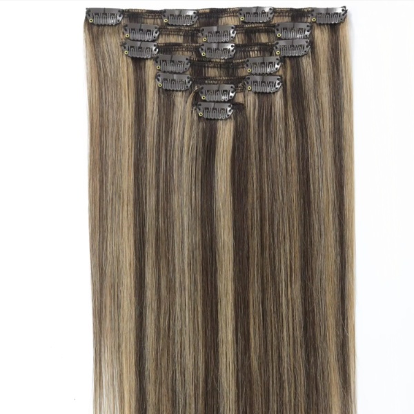 100% human hair natural Straight Remy Hair Clip In Hair Extension