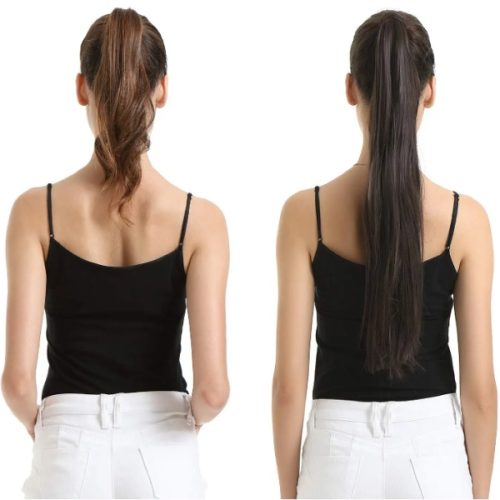 Cuticle Aligned Remy Hair Drawstring Straight Ponytails Human Hair