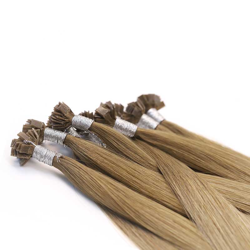 Flat Tip Bone Straight Raw Hair Vendor K Tip Hair Extensions