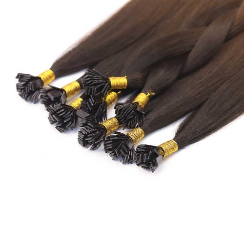 Unprocessed Natural Black Flat Tip Italy Heathy Glue Blonde K Tip Hair Extension