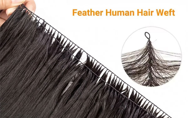 Feather weft hair extensions
